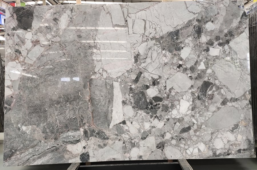 Fossil Grey Marble Slab