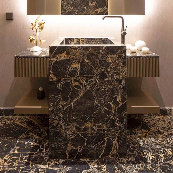 Golden portoro Marble Vanity