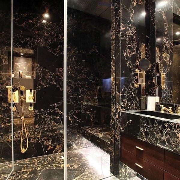 Golden portoro Marble Bathroom